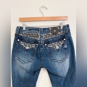 Miss Me Medium wash bootcut jean size 30 beaded embellished